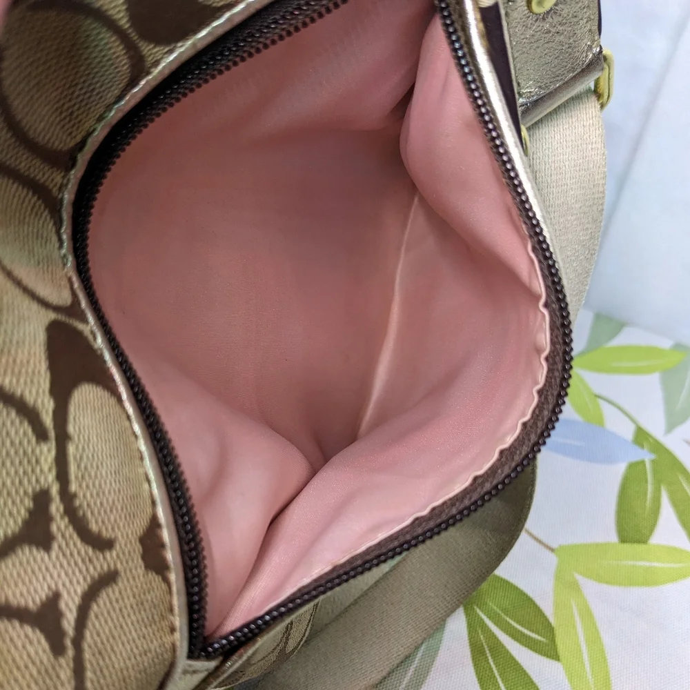 Coach Canvas Crossbody Swingpack With Applique Flower, Gold-tone Hardware,F49307 - Picture 5 of 14